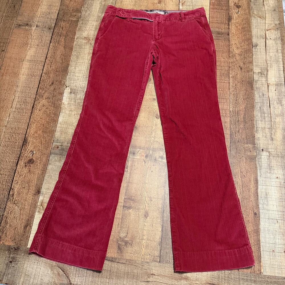 Joe's Jeans Womens Red Corduroy Wide Leg Pants Sz 28 Classic Preppy Low Rise Y2K